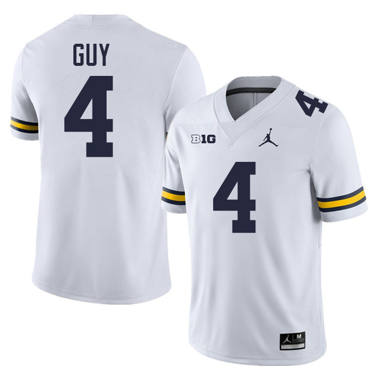 TJ Guy Michigan Jersey,Michigan Wolverines #4 TJ Guy College Football Jersey Youth-White